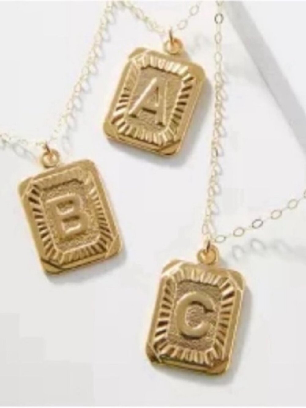 NWOT Anthropologie Whim Gold Monogram Initial Pendant Necklace (B)